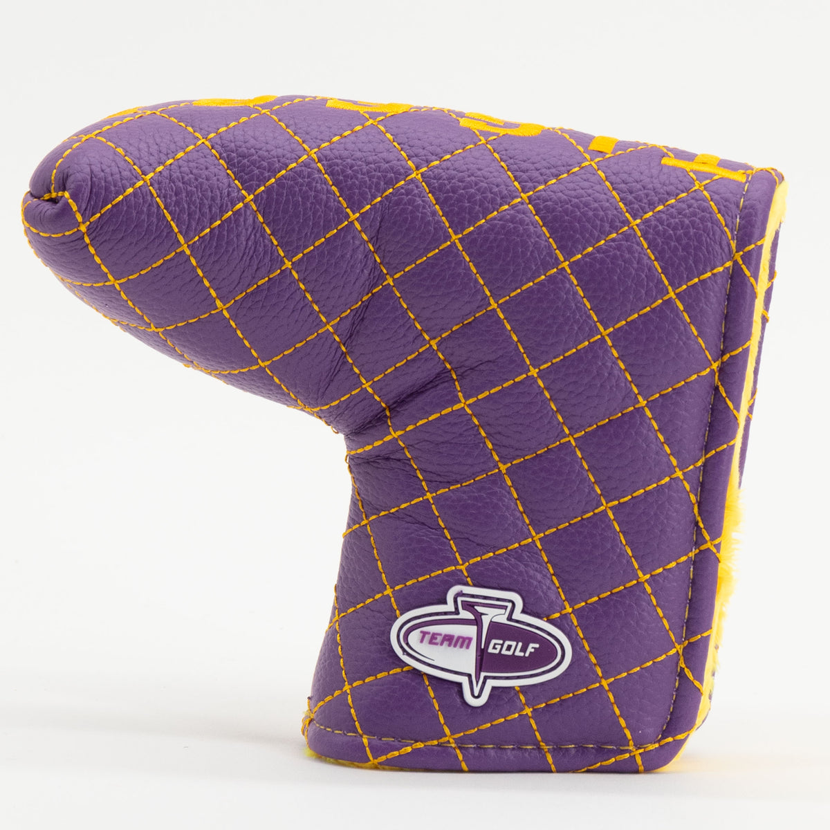 LSU Tigers Solid Quilted Blade Putter Cover, back view