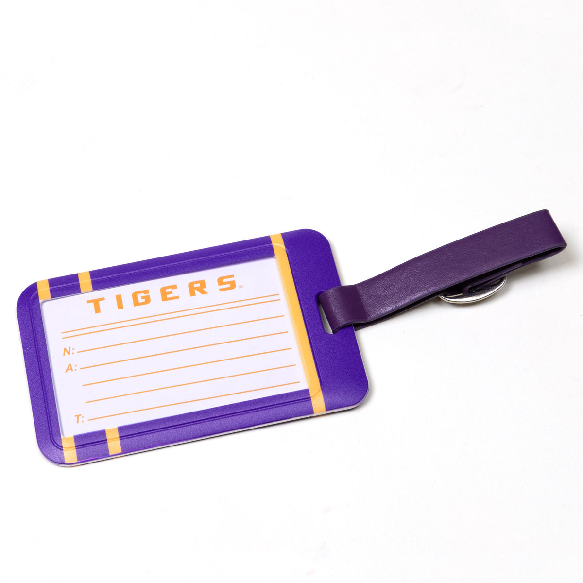 LSU Tigers plastic golf bag tag by Team Golf, product photo 2