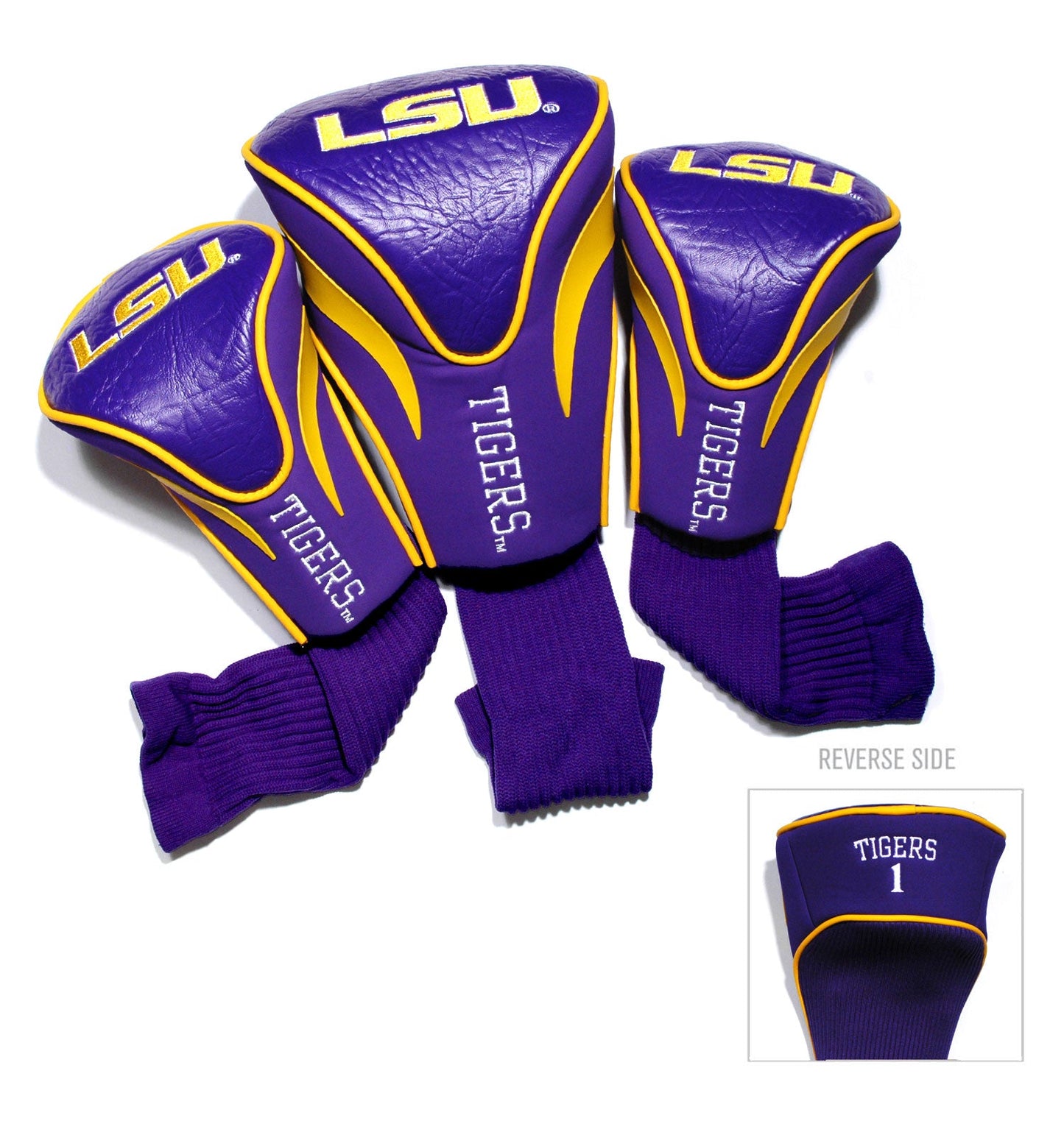 LSU Tigers 3 Pack Contour Sock Headcovers - Club Rehab