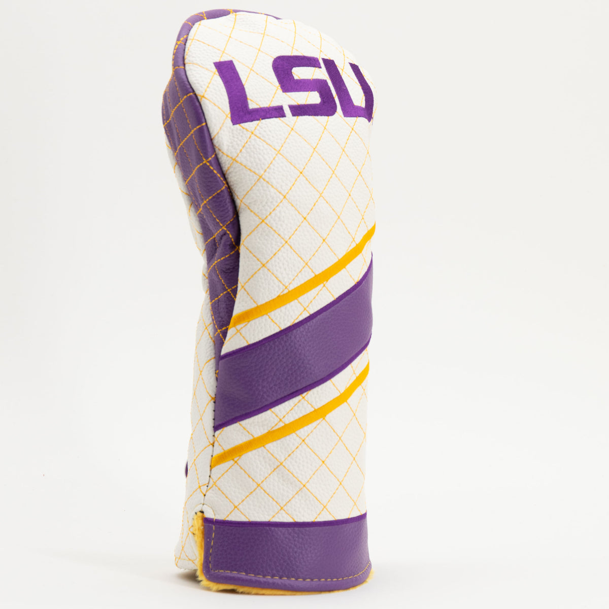 LSU Tigers Striped Quilted Driver Headcover, angled view