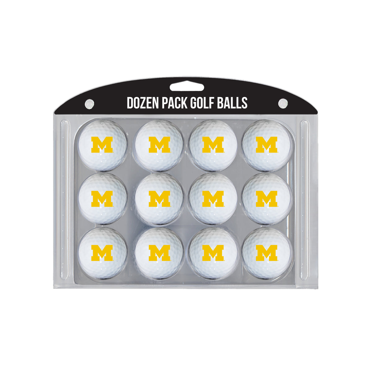 Michigan Wolverines logo golf balls, 12 pack