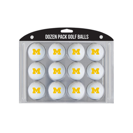 Michigan Wolverines logo golf balls, 12 pack