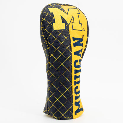 Michigan Wolverines Split Quilted Fairway Headcover, angled view