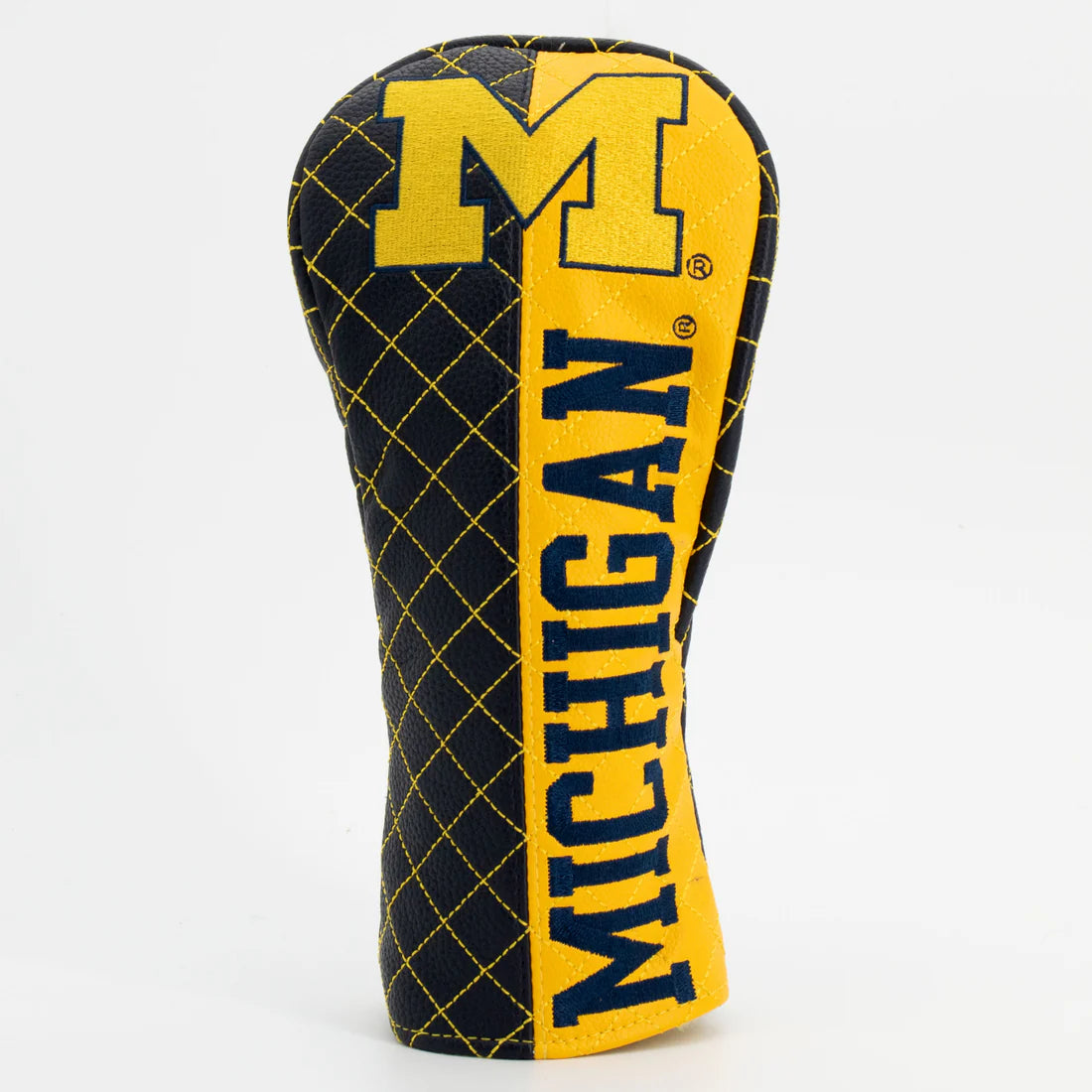 Golf club head cover with 'Michigan' branding on a white background