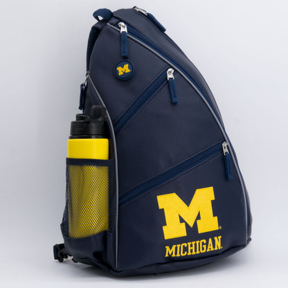 Michigan Wolverines PU leather backpack by Team Golf, view 3
