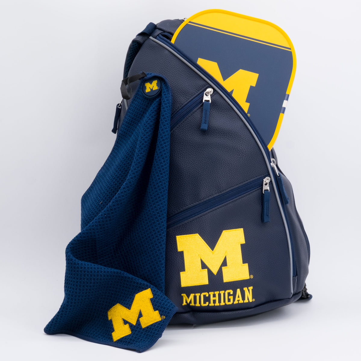 Michigan Wolverines PU leather backpack by Team Golf, view 5