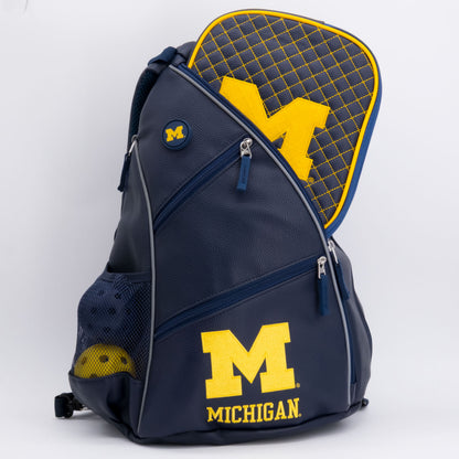 Michigan Wolverines PU leather backpack by Team Golf, view 6