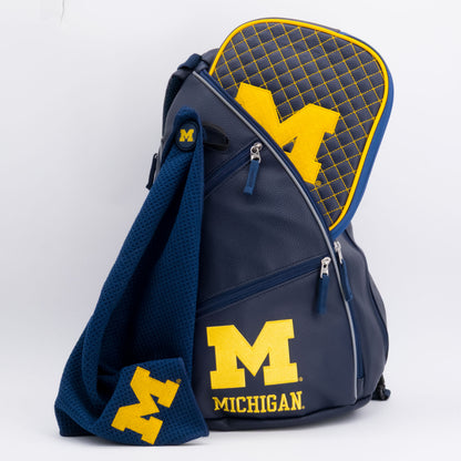 Michigan Wolverines PU leather backpack by Team Golf, view 7
