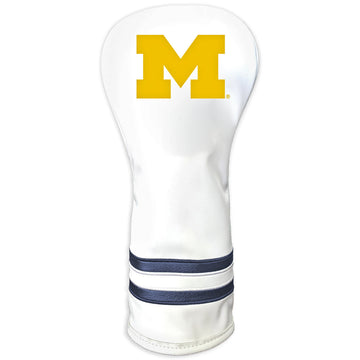 Michigan Wolverines Vintage weißes Fairway-Holz-Headcover mit Aufdruck