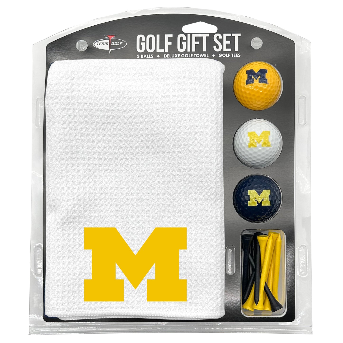 Michigan Wolverines White Microfiber Towel Golf Gift Set - Club Rehab