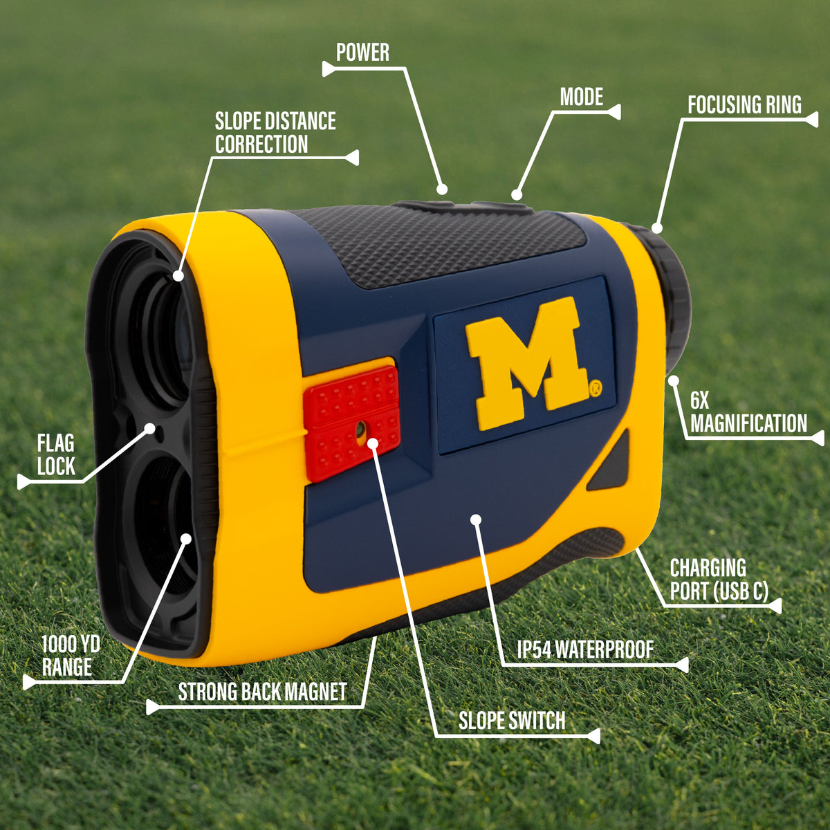 Michigan Wolverines Foresight golf rangefinder by Team Golf, view 6