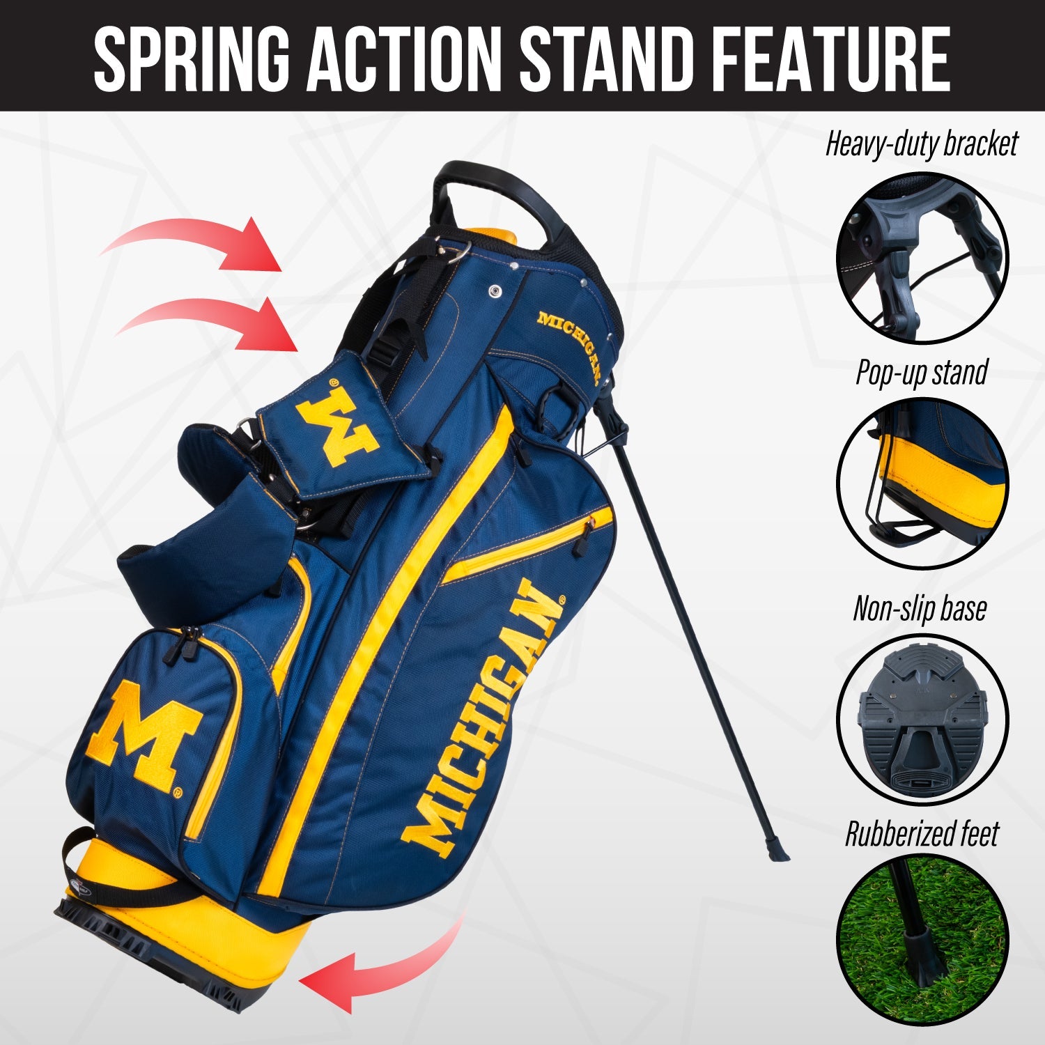 Michigan Wolverines Fairway Stand Bag - Image 5 - Club Rehab