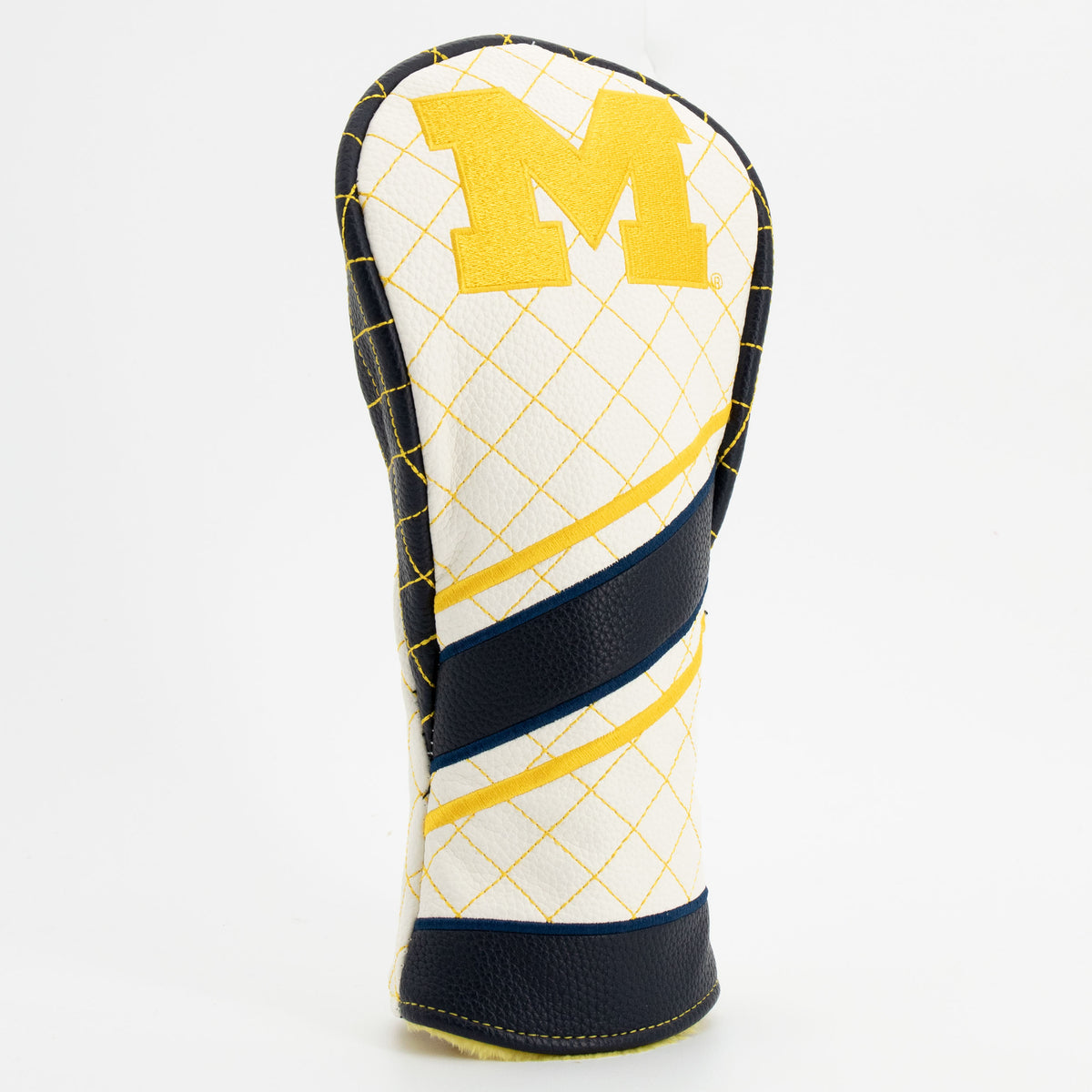 Michigan Wolverines Striped Quilted Fairway Headcover, angled view