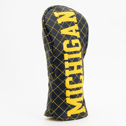 Michigan Wolverines Solid Quilted Fairway Headcover, angled view