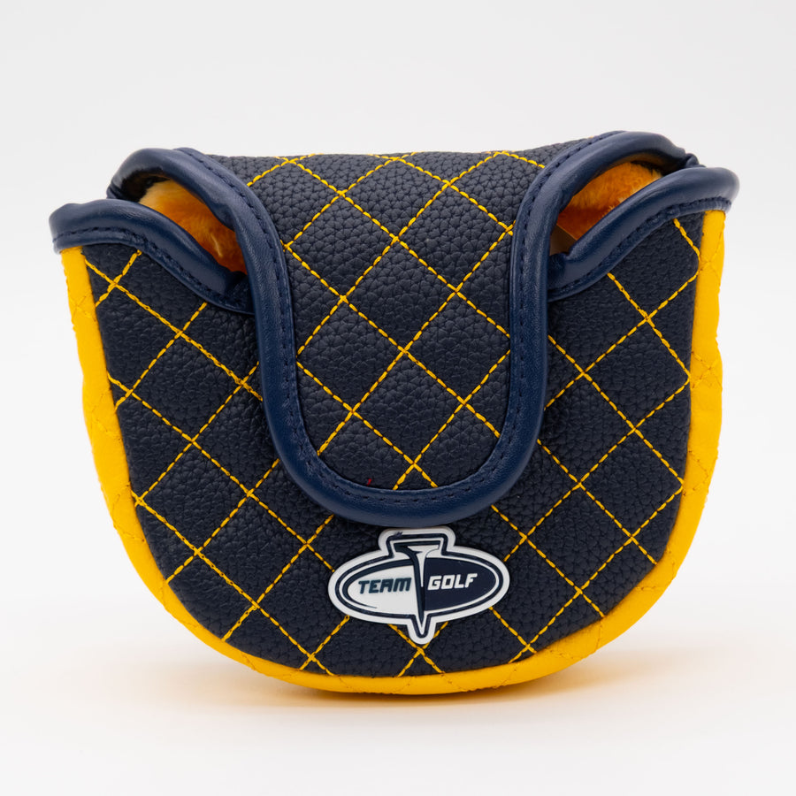Michigan Wolverines solid quilted mallet putter cover, back view