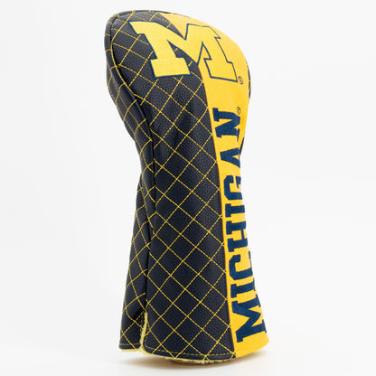 Michigan Wolverines Split Quilted Driver Headcover, angled view