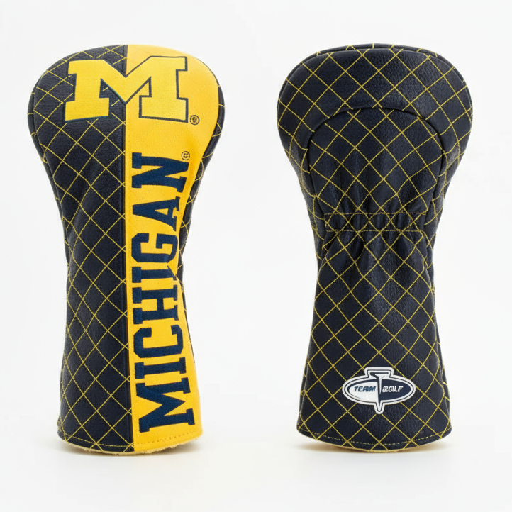 Two golf club heads with 'Michigan' branding on a white background