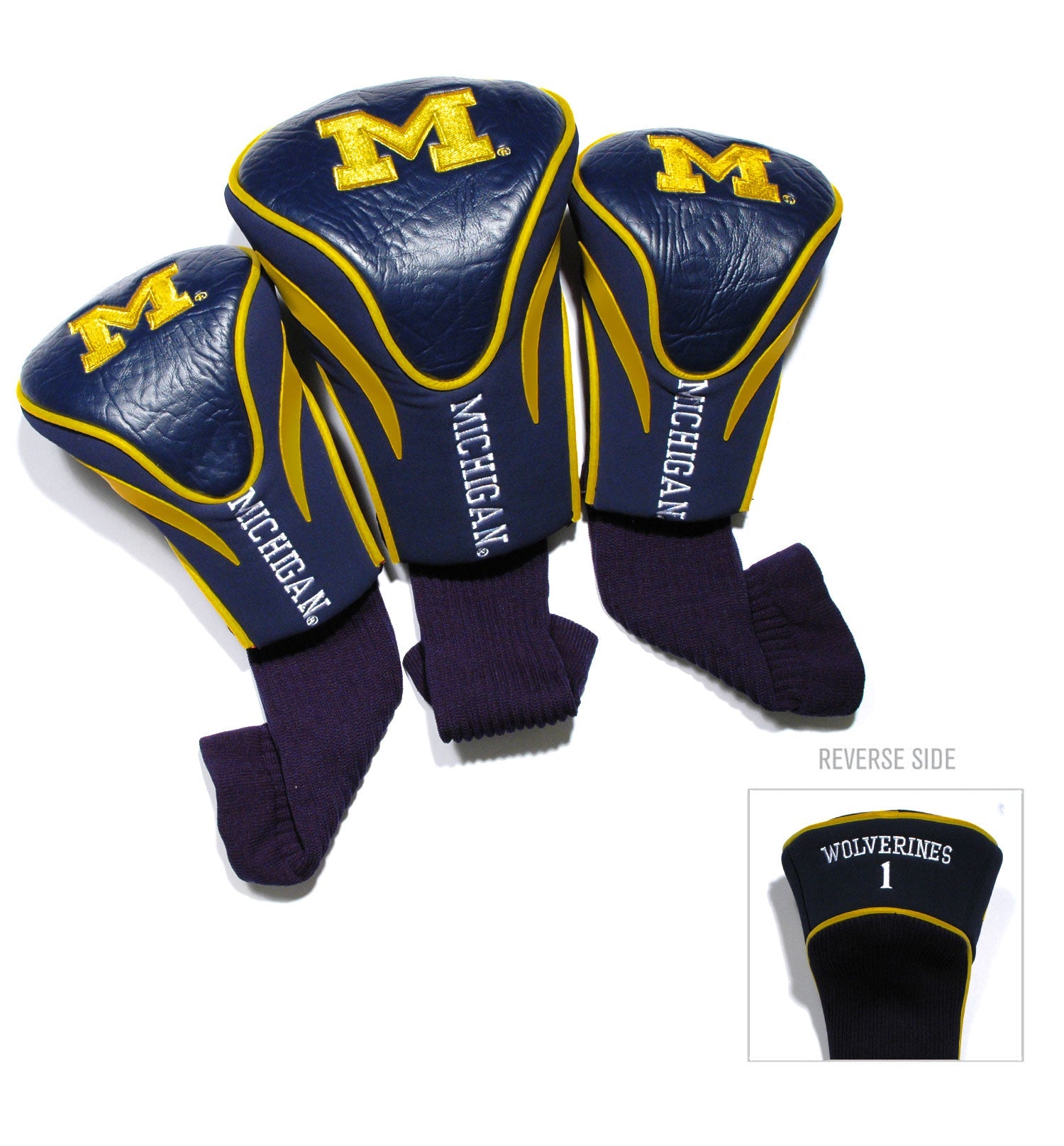 Michigan Wolverines 3 Pack Contour Sock Headcovers - Club Rehab