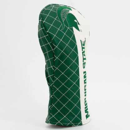 Michigan State Spartans Split Quilted Fairway Headcover, angled view