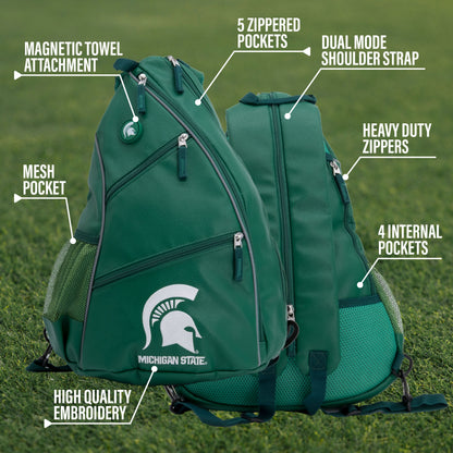 Michigan State Spartans PU leather backpack by Team Golf, view 9