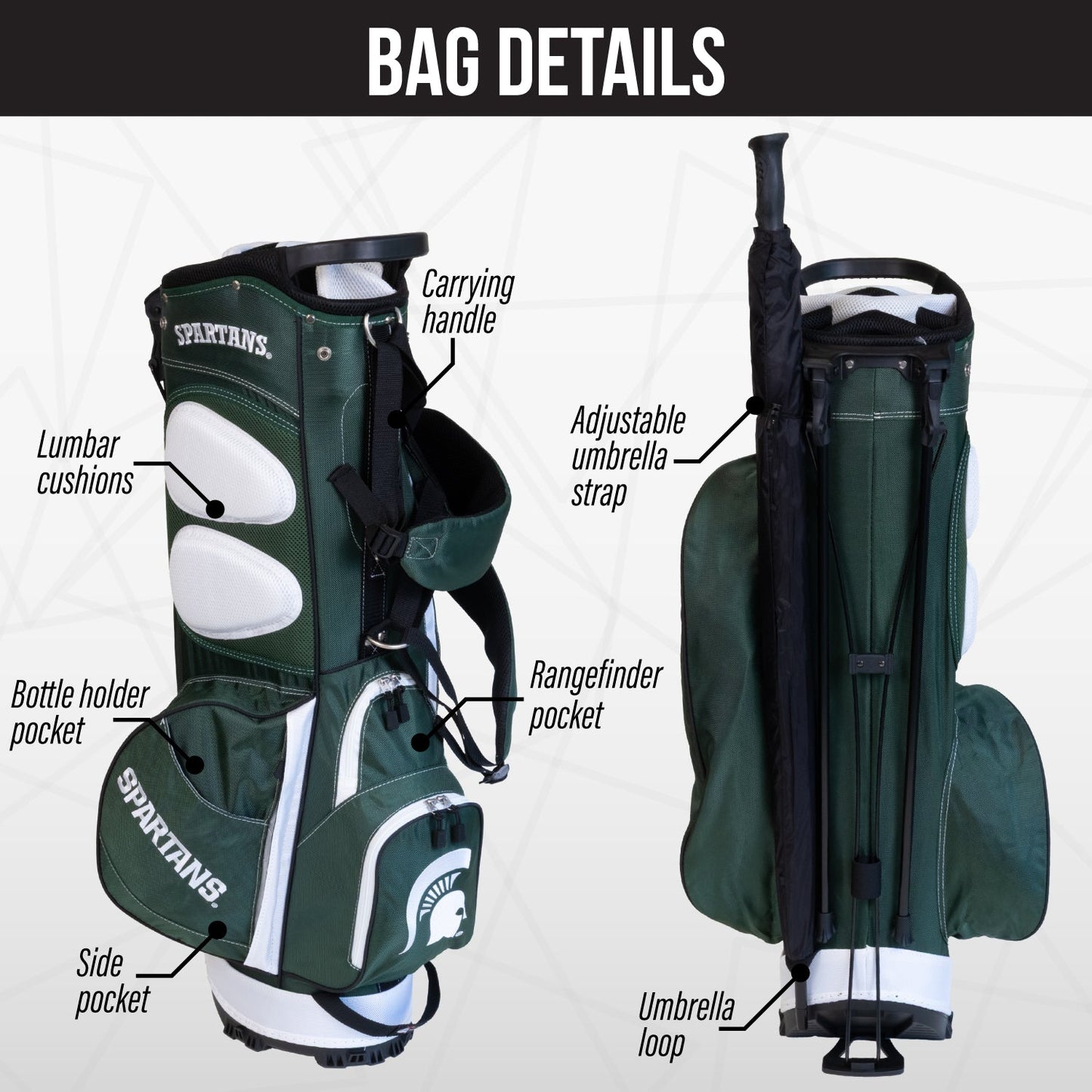 Michigan State Spartans Fairway Stand Bag - Image 2 - Club Rehab
