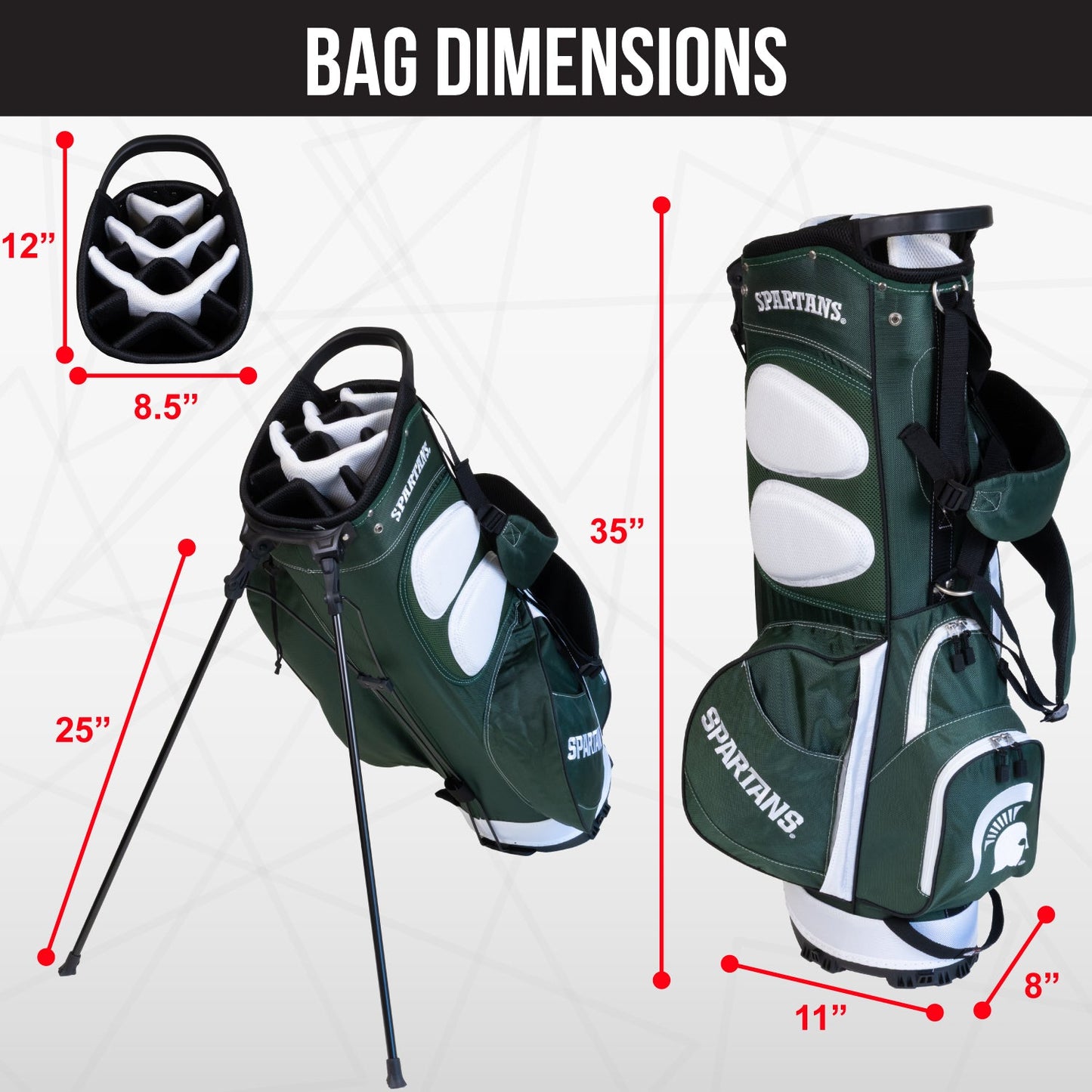 Michigan State Spartans Fairway Stand Bag - Image 4 - Club Rehab