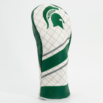 Michigan State Spartans Striped Quilted Fairway Headcover, angled view