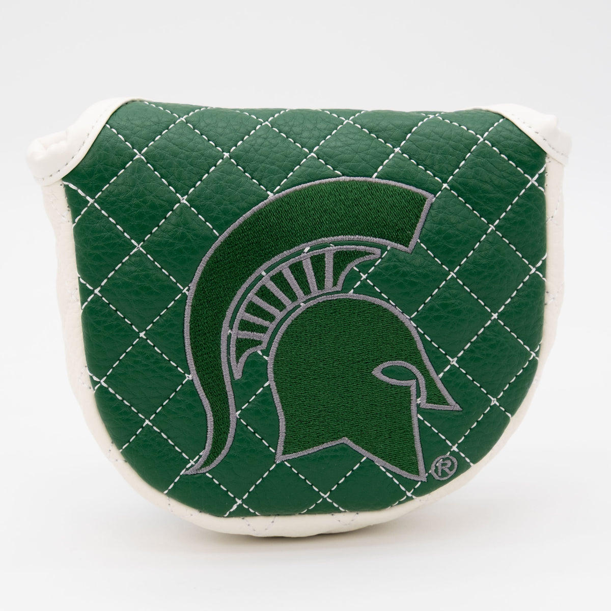 Michigan State Spartans Solid Quilted Mallet Putter Cover, front view