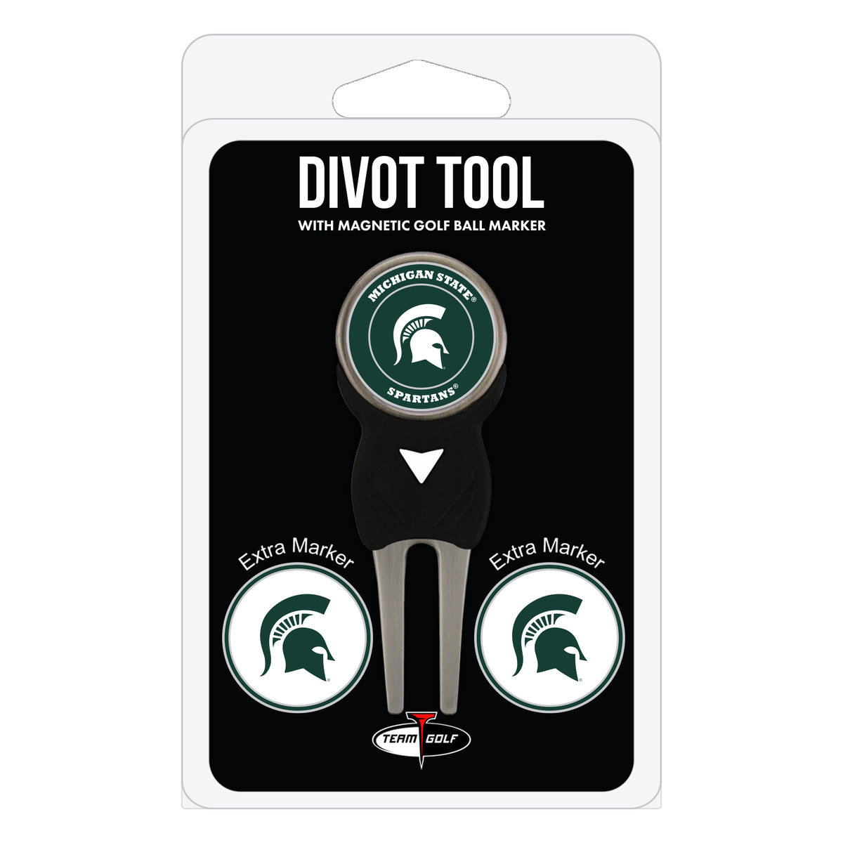 Michigan State Spartans divot repair tool and three ball markers