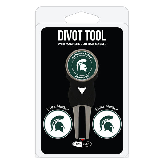 Michigan State Spartans divot repair tool and three ball markers