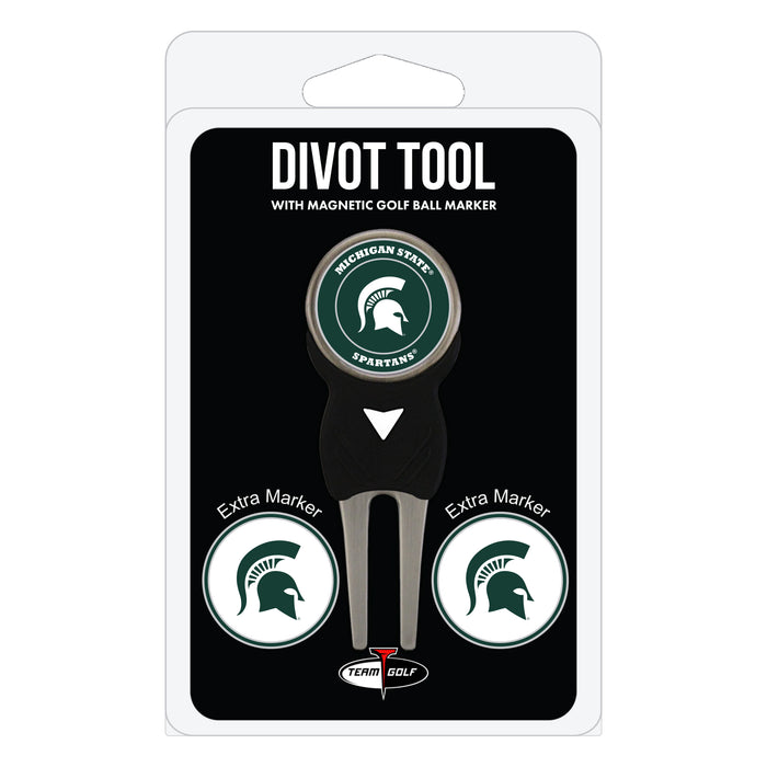Michigan State Spartans divot repair tool and three ball markers