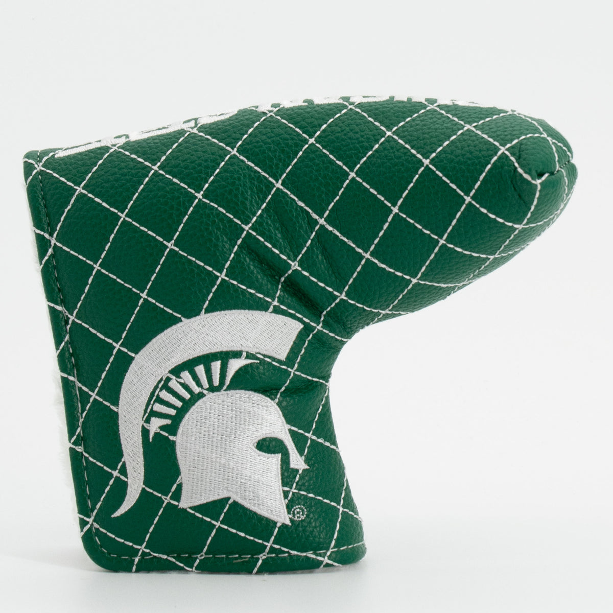 Michigan State Spartans Solid Quilted Blade Putter Cover, front view