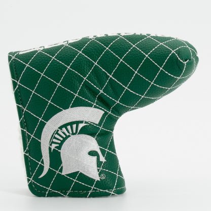 Michigan State Spartans Solid Quilted Blade Putter Cover, front view