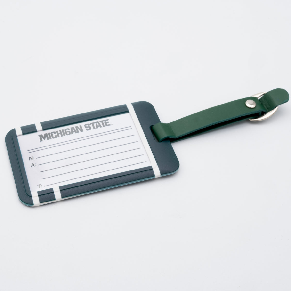 Michigan State Spartans plastic golf bag tag by Team Golf, product photo 2
