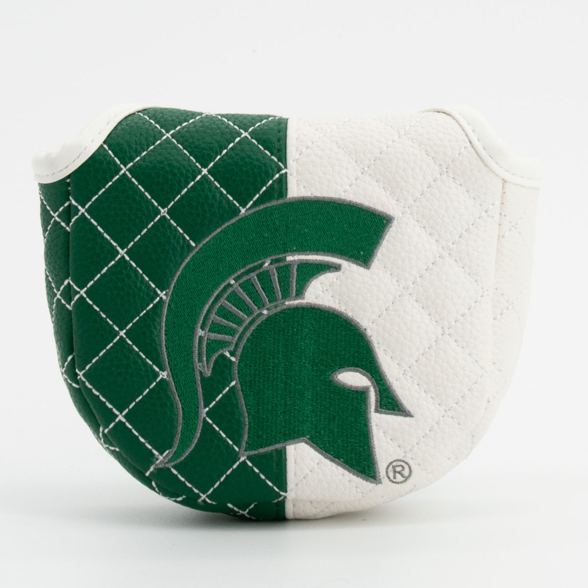 Michigan State Spartans Split Quilted Mallet Putter Cover, front view