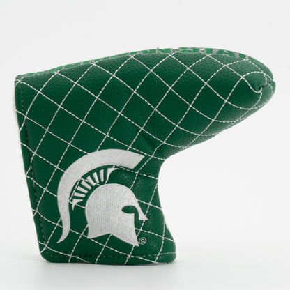 Michigan State Spartans Split Quilted Blade Putter Cover, front view