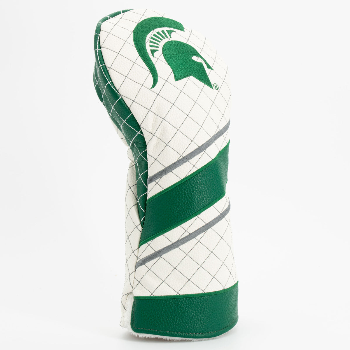 Michigan State Spartans Striped Quilted Driver Headcover, angled view
