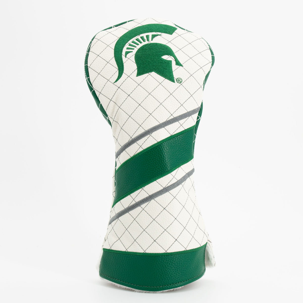 Michigan State Spartans Striped Quilted Driver Headcover, front view