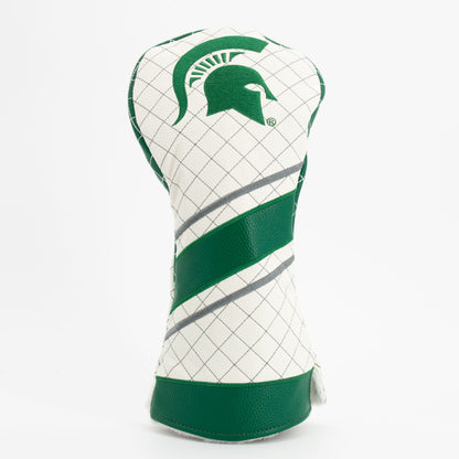 Michigan State Spartans Striped Quilted Driver Headcover, front view