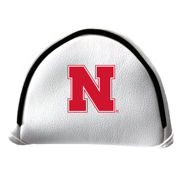 Nebraska Cornhuskers Vintage-Putter-Headcover (Mallet) in Weiß mit Aufdruck