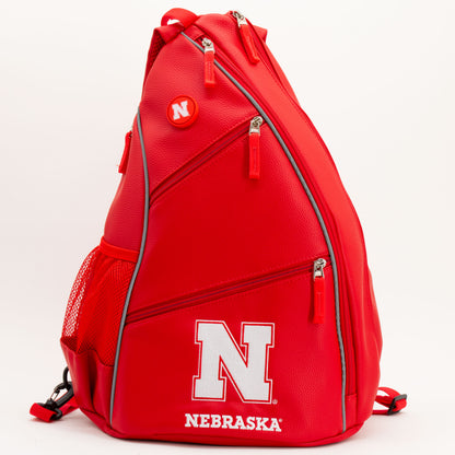 Nebraska Cornhuskers PU leather backpack by Team Golf, view 1