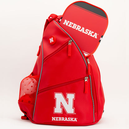 Nebraska Cornhuskers PU leather backpack by Team Golf, view 4
