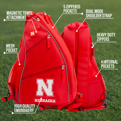 Nebraska Cornhuskers PU leather backpack by Team Golf, view 6