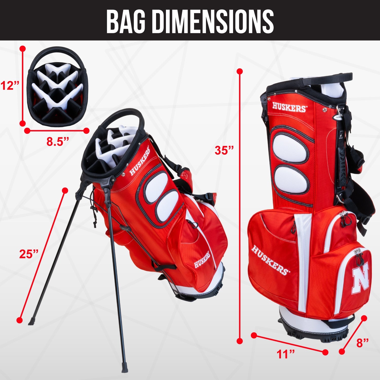 Nebraska Cornhuskers Fairway Stand Bag - Image 4 - Club Rehab