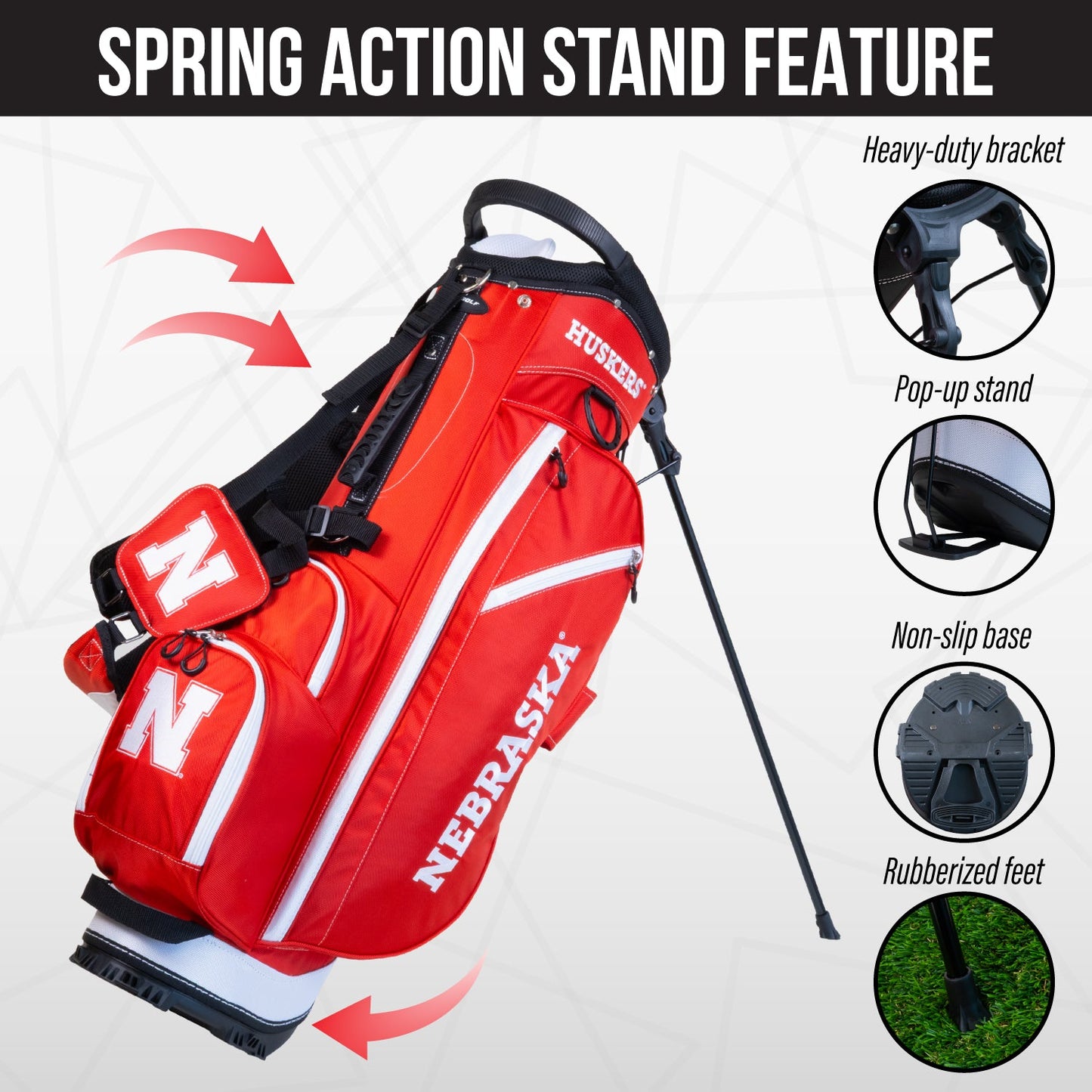 Nebraska Cornhuskers Fairway Stand Bag - Image 5 - Club Rehab