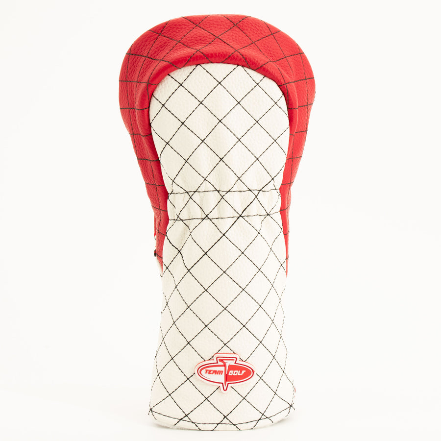 Nebraska Cornhuskers striped quilted fairway cover, back view
