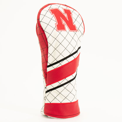 Nebraska Cornhuskers Striped Quilted Fairway Headcover, angled view