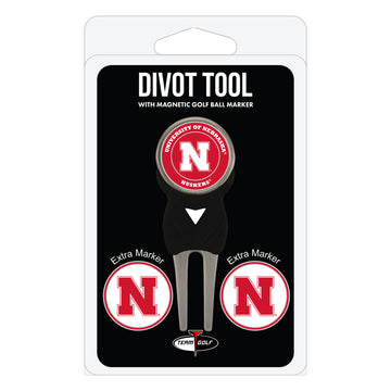 Nebraska Cornhuskers Divot Tool + 3 Ball Markers