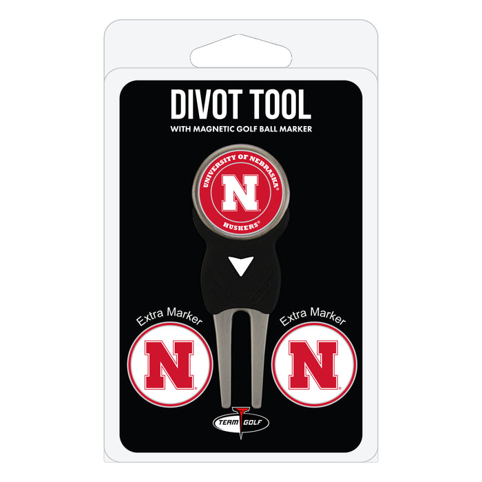 Nebraska Cornhuskers divot repair tool and three ball markers