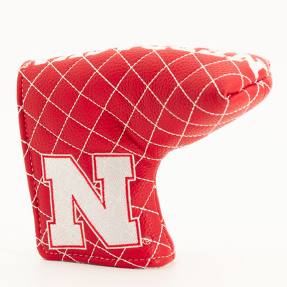 Nebraska Cornhuskers Solid Quilted Blade Putter Cover, angled view